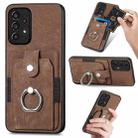 For Samsung Galaxy A33 5G Retro Skin-feel Ring Card Wallet Phone Case(Brown) - 1