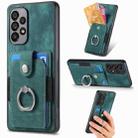 For Samsung Galaxy A53 5G Retro Skin-feel Ring Card Wallet Phone Case(Green) - 1