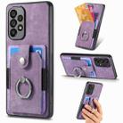 For Samsung Galaxy A53 5G Retro Skin-feel Ring Card Wallet Phone Case(Purple) - 1