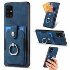 For Samsung Galaxy A71 Retro Skin-feel Ring Card Wallet Phone Case(Blue) - 1