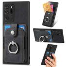 For Samsung Galaxy Note20 Retro Skin-feel Ring Card Wallet Phone Case(Black) - 1