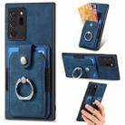 For Samsung Galaxy Note20 Retro Skin-feel Ring Card Wallet Phone Case(Blue) - 1