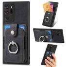 For Samsung Galaxy Note20 Ultra Retro Skin-feel Ring Card Wallet Phone Case(Black) - 1