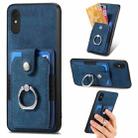 For Xiaomi Redmi 9A Retro Skin-feel Ring Card Wallet Phone Case(Blue) - 1