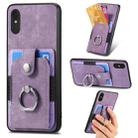 For Xiaomi Redmi 9A Retro Skin-feel Ring Card Wallet Phone Case(Purple) - 1