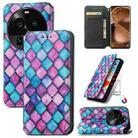 For OPPO Find X6 Pro CaseNeo Colorful Magnetic Leather Phone Case(Purple Scales) - 1