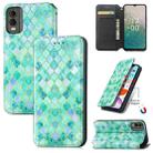 For Nokia C32 CaseNeo Colorful Magnetic Leather Phone Case(Emerald) - 1