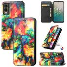 For Nokia C32 CaseNeo Colorful Magnetic Leather Phone Case(Colorful Cloud) - 1