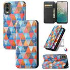 For Nokia C32 CaseNeo Colorful Magnetic Leather Phone Case(Rhombus Mandala) - 1