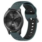 For GarminMove Trend 20mm Breathable Two-Color Silicone Watch Band(Olive Green+Black) - 1