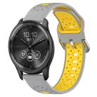 For GarminMove Trend 20mm Breathable Two-Color Silicone Watch Band(Grey+Yellow) - 1