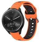 For Garmin Vivomove Sport 20mm Breathable Two-Color Silicone Watch Band(Orange+Black) - 1