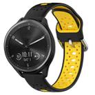 For Garmin Vivomove Sport 20mm Breathable Two-Color Silicone Watch Band(Black+Yellow) - 1