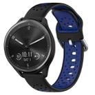 For Garmin Vivomove Sport 20mm Breathable Two-Color Silicone Watch Band(Black+Blue) - 1