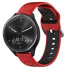 For Garmin Vivomove Sport 20mm Breathable Two-Color Silicone Watch Band(Red+Black) - 1