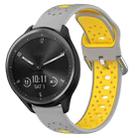 For Garmin Vivomove Sport 20mm Breathable Two-Color Silicone Watch Band(Grey+Yellow) - 1