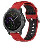 For Garmin Vivoactive3 20mm Breathable Two-Color Silicone Watch Band(Red+Black) - 1