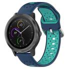 For Garmin Vivoactive3 20mm Breathable Two-Color Silicone Watch Band(Blue+Teal) - 1