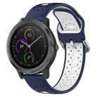 For Garmin Vivoactive3 20mm Breathable Two-Color Silicone Watch Band(Midnight Blue+White) - 1