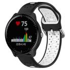 For Garmin Vivoactive3 Music 20mm Breathable Two-Color Silicone Watch Band(Black+White) - 1