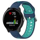 For Garmin Vivoactive3 Music 20mm Breathable Two-Color Silicone Watch Band(Blue+Teal) - 1