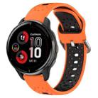 For Garmin Venu 2 Plus 20mm Breathable Two-Color Silicone Watch Band(Orange+Black) - 1