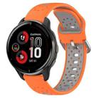 For Garmin Venu 2 Plus 20mm Breathable Two-Color Silicone Watch Band(Orange+Grey) - 1