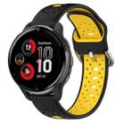 For Garmin Venu 2 Plus 20mm Breathable Two-Color Silicone Watch Band(Black+Yellow) - 1