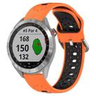 For Garmin Approach S40 20mm Breathable Two-Color Silicone Watch Band(Orange+Black) - 1