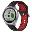For Garmin Approach S40 20mm Breathable Two-Color Silicone Watch Band(Black+Red) - 1
