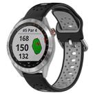 For Garmin Approach S40 20mm Breathable Two-Color Silicone Watch Band(Black+Grey) - 1