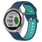 For Garmin Approach S40 20mm Breathable Two-Color Silicone Watch Band(Blue+Teal) - 1