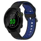 For Garmin Forerunner 158 20mm Breathable Two-Color Silicone Watch Band(Black+Blue) - 1