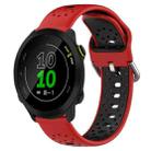 For Garmin Forerunner 158 20mm Breathable Two-Color Silicone Watch Band(Red+Black) - 1