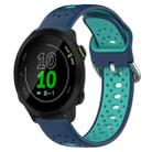 For Garmin Forerunner 158 20mm Breathable Two-Color Silicone Watch Band(Blue+Teal) - 1