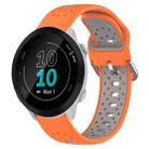 For Garmin Forerunner 55 20mm Breathable Two-Color Silicone Watch Band(Orange+Grey) - 1