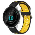 For Garmin Forerunner 55 20mm Breathable Two-Color Silicone Watch Band(Black+Yellow) - 1