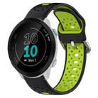 For Garmin Forerunner 55 20mm Breathable Two-Color Silicone Watch Band(Black+Lime Green) - 1