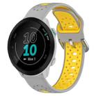 For Garmin Forerunner 55 20mm Breathable Two-Color Silicone Watch Band(Grey+Yellow) - 1