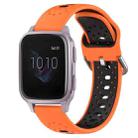 For Garmin Venu SQ 20mm Breathable Two-Color Silicone Watch Band(Orange+Black) - 1