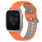 For Garmin Venu SQ 20mm Breathable Two-Color Silicone Watch Band(Orange+Grey) - 1