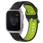 For Garmin Venu SQ 20mm Breathable Two-Color Silicone Watch Band(Black+Lime Green) - 1