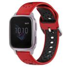 For Garmin Venu SQ 20mm Breathable Two-Color Silicone Watch Band(Red+Black) - 1