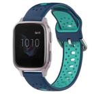 For Garmin Venu SQ 20mm Breathable Two-Color Silicone Watch Band(Blue+Teal) - 1