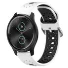 For Garmin VivoMove Style 20mm Breathable Two-Color Silicone Watch Band(White+Black) - 1