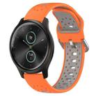 For Garmin VivoMove Style 20mm Breathable Two-Color Silicone Watch Band(Orange+Grey) - 1