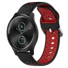 For Garmin VivoMove Style 20mm Breathable Two-Color Silicone Watch Band(Black+Red) - 1