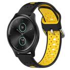 For Garmin VivoMove Style 20mm Breathable Two-Color Silicone Watch Band(Black+Yellow) - 1