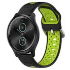 For Garmin VivoMove Style 20mm Breathable Two-Color Silicone Watch Band(Black+Lime Green) - 1