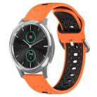 For Garmin VivoMove Luxe 20mm Breathable Two-Color Silicone Watch Band(Orange+Black) - 1